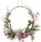 JIEBWCHA Frühlingskranz Metallring, Metallring Hochzeit Blumenkranz Deko, Türkranz Frühling Aus Künstlichen Blumen Und Pflanzen, 41cm Künstliche Türkranz Deko - Künstliche Blumen Orchidee
