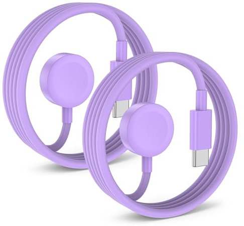 2 Pack for Apple Watch Charger Cable USB C Magnetic iWatch Charger Fast Charging Cord 2M for Apple Watch Series Ultra 2/Ultra/SE/9/8/7/6/SE2/5/4/3/2/1-Purple