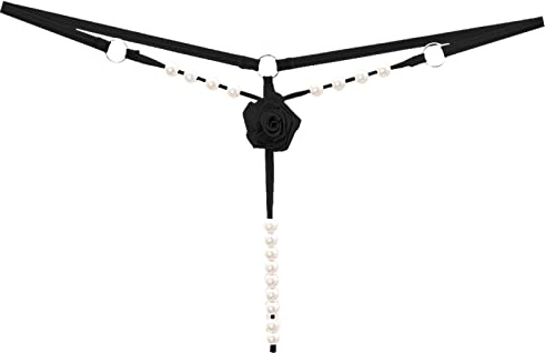 Générique String Perles pour Femme Culotte Ouvert en Dentelle String Sexy Slips Lingerie Confortable pour Cadeau Saint-Valentin Fête