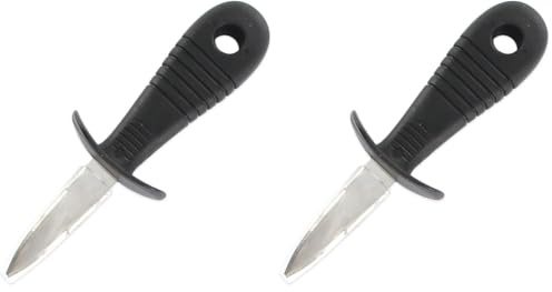 Fackelmann 43780 Coltello per ostriche, Acciaio Inossidabile, Grigio, 16 x 5 x 3,5 cm (Confezione da 2)