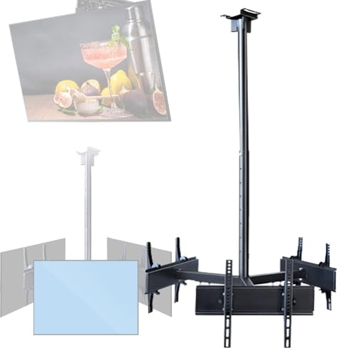 Soporte de techo para TV, soporte colgante ajustable para televisores de 32 a 75 pulgadas, ajuste de ángulo arriba/abajo ± 15°, VESA máximo 400 x 400 mm