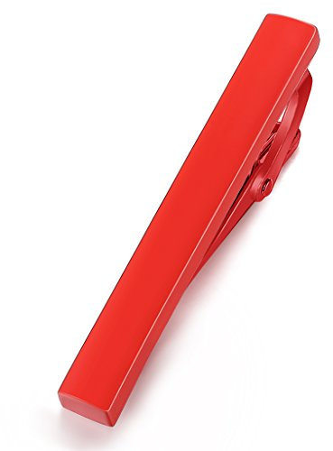 Honey Bear Pinces à Cravate Homme/Garçons Slim Skinny,4cm,Acier inoxydable Pour Chemise le cadeau de mariage affaires (Rouge)