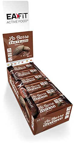 Barres protéinées EAFIT | Proteine barre, Fitness, musculation| Nutrition sportive saine pour prise de muscle | Faible en sucre | 16g de protéines | Chocolat | 24 barres de 46g | Marque Française