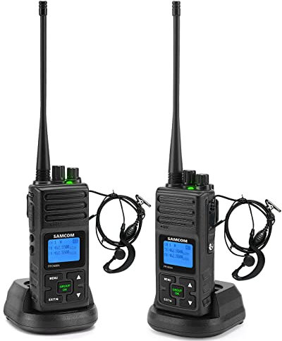 SAMCOM 2 Way Radio Long Range, 20 Channel Walkie Talkie Up to 5 Miles, Rechargable Hand-held Radio for Outdoor Hiking Hunting Travel,License-Free (Pack of 2