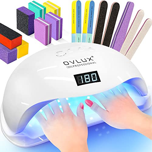 Professional Nail Dryer 72W - SUN 5 Pro Best UV LED Nail Lamp for Fingernail & Toenail Gel Based Polishes à Portable Nail Curing Light with 36pcs LEDs 4 Timer Settings & Smart Sensor (White)