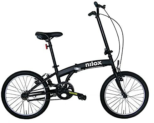 Nilox - Bike X0 - Klapprad - Einfach zu Transportieren - Modernes Design - Mit Mattem Stahlrahmen - Leichtes Fahrrad, 12 kg Gewicht - Mit 20 Alufelgen, Schwarz