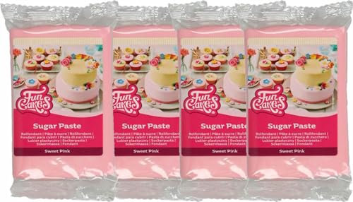 FunCakes Fondant Sweet Pink 4er Pack (4 x 250 g)
