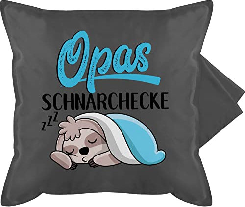 Shirtracer Kissenbezug - Opa Großvater - Opas Schnarchecke Faultier - 50 x 50 cm - Grau - Geschenke für grosseltern Kissen Opa, Grandpa schnarch kuschelkissen von Enkel Geburtstagsgeschenk Grandad