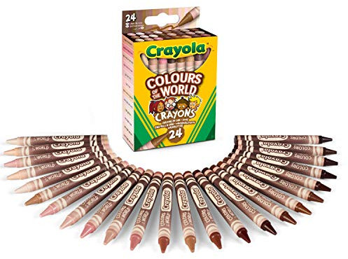 CRAYOLA - Colours of the World, Ceras en 24 Colores, Colores Multiculturales Surtidos en Tonos de Piel, 52-0114
