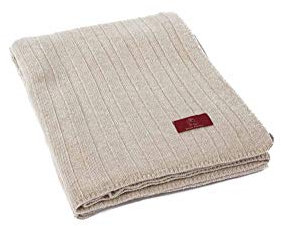Ritter Decken Strickdecke Estoril aus 100% mulesingfreie Wolle (weich) in 150 x 200 cm (Creme) Weiche und warme Wolldecke. Geeignet als hochwertige Kuscheldecke und Tagesdecke.
