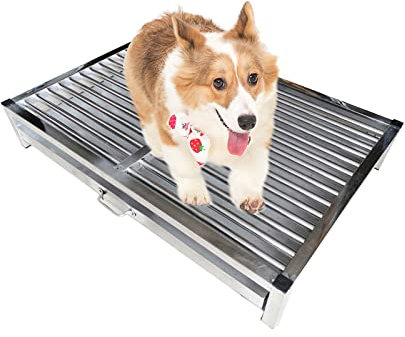 HXFAFA Perro Aseo, Perro Acero Inoxidable Tome WC for Perros, Perro Bandeja WC, Azulejos Mascotas, WC for Perros Bandeja, Junta WC for Perros, Grueso y Reforzado, fácil Limpieza y de higiene