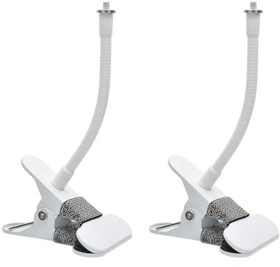 Holicfun Flexible Clip Mount with 15cm Gooseneck for Indoor and Outdoor Security Cameras, Compatible with Ring, Blink, Eufy, Google Nest, Wyze, Arlo, Simplisafe and Other Cameras - White, 2 Pack