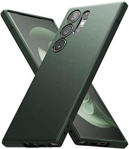 Ringke - Cover Onyx per smartphone, buona sensazione al tatto, per Samsung Galaxy S23 Ultra, anti-impronte e anti macchie oleose, presa antiscivolo e fori precisi per fotocamera, verde scuro