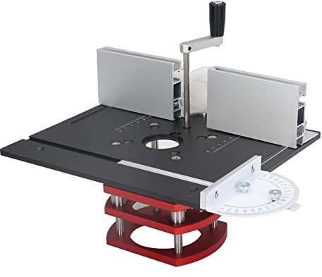 Router Lift, Frästisch für Oberfräsen, Frästisch Hubtisch CNC-Bearbeitung Manueller Betrieb Metallstruktur Zum Schlitzen Trimmen Anfasen (Schwarz)