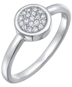 Elli Ring Damen Solitär Rund Silberfarben mit Kristallen