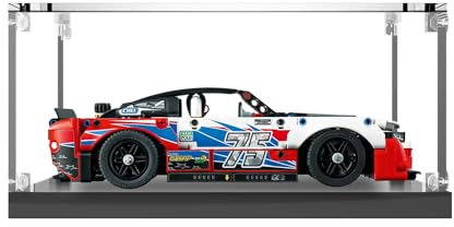 icuanuty Acryl Vitrine für Lego 42153 Technic NASCAR Next Gen Chevrolet Camaro ZL1 Auto, Staubgeschützte Aufbewahrung und Organisation Vitrine für Lego Modell, Größe: 35x14x11 cm(Nur Vitrine )