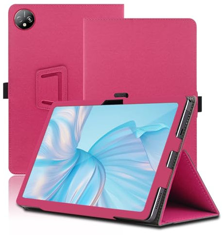 Funda para Blackview Tab 80, 10 Inch, Blackview Tab 80 Tablet Funda, Funda Protectora Plegable con Soporte para Lápiz y Correa para la Muñeca, Protección Total. (Rojo)