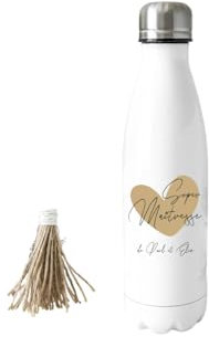 Bouteille Isotherme 750 ml Super Maîtresse – Cœur Imprimé – Personnalisée avec Prénom – Cadeau Fin d’Année Scolaire