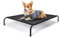 Nobleza Hundeliege Outdoor, Erhöhtes Hundebett Mittelgroße Hunde, für Draußen Camping, Kühlendes Erhöhtes Hund Haustierbett, Haustierliege Waschbar und Robuster, Schwarz, M, 105x80x20CM