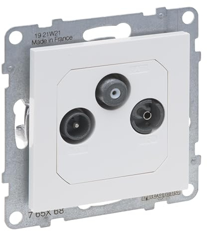 LEGRAND, SEANO Durchgangsdose TV-R-SAT, HD-TV, Anschlussdämpfung: 14 dB, Farbe: Ultraweiß, 765168