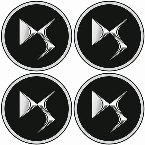 kykj 4 pièces 60mm Auto Cache Moyeux pour Citroen DS3 DS4 DS6, Enjoliveurs de Moyeu Capuchon De Centre De Roue Voiture Extérieurs Accessoires