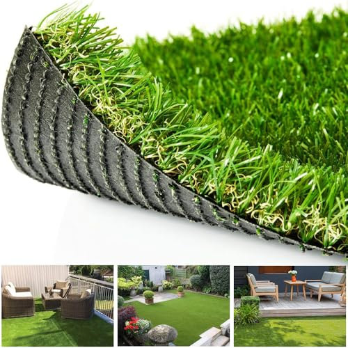 SUWUYUE Kunstrasen für den Außenbereich, 90 x 3 m, 3,5 cm dick, künstlicher realistischer Haustierrasenteppich, synthetischer Rasenteppich, Astroturf, künstliche Innenlandschaft für Terrasse, Garten,
