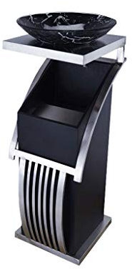 JKJZSALJ Gartenmülleimer Mülleimer aus Edelstahl, Aschenbecher, Mülleimer für den Außenbereich, Innen, Aschenbecher, Mülleimer, Titan/Roségold/Metall, 34,64 Zoll, für kommerzielle Nutzung, A