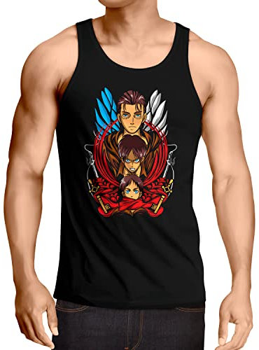 style3 Colossus Foundation Herren Tank Top Attack Anime Japan Manga on Titan AOT, Größe:XXL