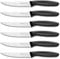 Ruffulon Set di 6 Coltelli da Bistecca,Coltello da Bistecca Seghettati, Coltello da Cucina in Acciaio Inox, Impugnatura Ergonomica, neri coltello da tavola multifunzione