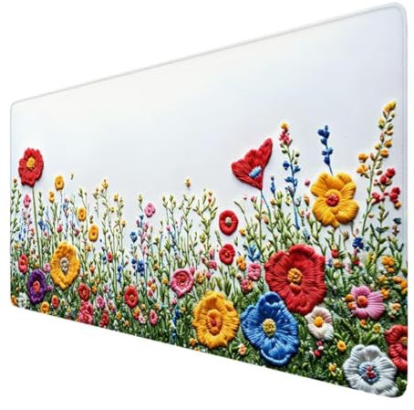 Alfombrilla Ratón XXL 1200x600x3mm, Flor Mouse Pad Color Alfombrilla Escritorio con Superficie Suave y Base de Goma Antideslizante, Gaming Mousepad Mejora La Precisión y La Velocidad, Regalo VO-965
