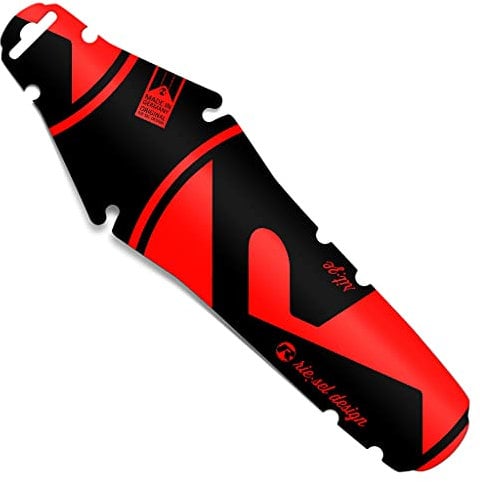 Riesel Design® - rit:ze - Mudguard für den Sattel/Rennrad Schutzblech hinten - einfach installierbares Fahrrad Schutzblech/Hinterrad Steckschutzblech in modernen Designs & für Jede Radgröße - red