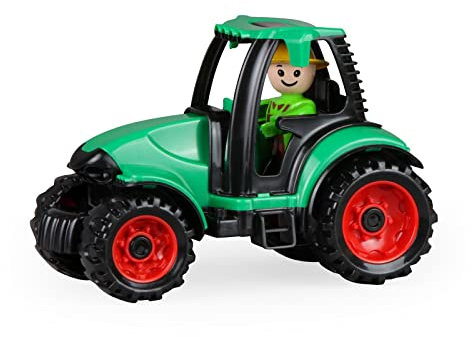 Lena 01624 - Truckies Traktor, stabiles Kinderfahrzeug ca. 17 cm lang, kleines Landwirtschaft Spielfahrzeug Trecker für Kinder ab 2 Jahre, robustes Fahrzeug für Einsatz im Sandkasten