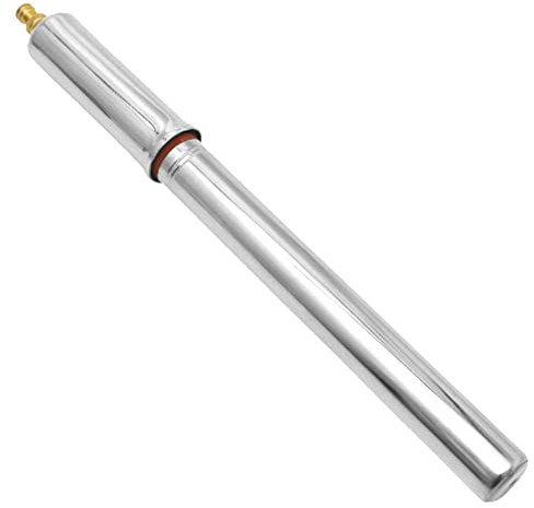 Bomba de Mano Acero Cromado 380mm con Manguera Presta Schrader y Collares de fijación de Bicicleta Ciclo de la Ciudad Vintage