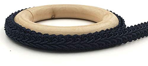 Yalulu 25 Meter Geflochten Zierband Borte aus Dekoband Zierband Geschenkband Spitzenborte Schnur Kordelband Nähen Handwerk Hochzeit Deko (Schwarz)