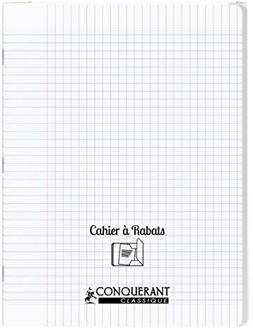 conquerant Un Cahier à Rabat avec Couverture Polypro Hamelin 24 x 32 - 96 Pages -Grands Carreaux Seyès - incolore