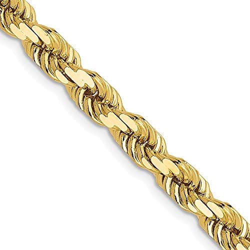 14ct Yellow Gold 4.5mm Diamond-Cut Rope Chain Necklace