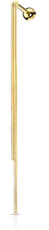 beyoutifulthings 1 Knorpel Ohr-stecker Doppel-Kette Anhänger Cartilage Labret Piercing-s Tragus Gold Silber Edelstahl Schraub-Verschluss