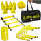 Football Master ™ Football Fitness Speed Training Equipment Exercise Aid Set 6 X Speed Hurdles 1 x 6 metre Agility ladder with 12 Rungs 10 X Traffic Cones,10 marker cones 1 X Reaction Ball Carry bag