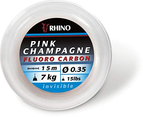 Rhino Premium Pink Champagne Fluoro Carbon Vorfach monofile Angelschnur Meeres Angel Zubehör Hochsee Angeln, 0,35 mm