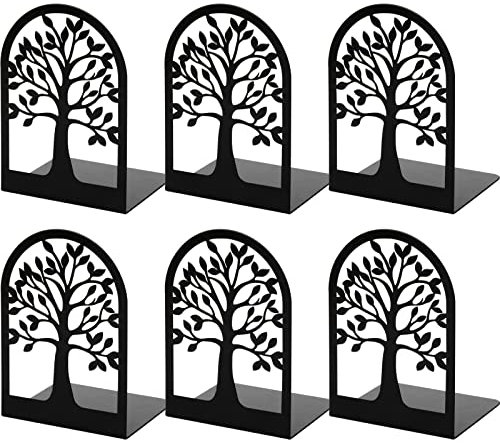 Happyhapi Serre-livres en métal pour ranger des livres, serre-livres décoratifs pour étagères, serre-livres noirs pour livres lourds, support de livre pour étagère à domicile, bureau, 17 x 12 x 8,9 cm