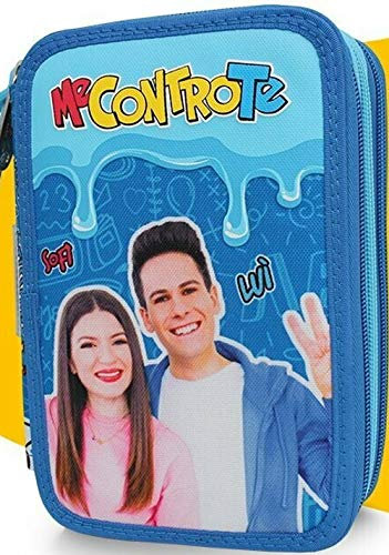 ME CONTRO TE ASTUCCIO 3 ZIP COMPLETO COLORE AZZURRO LUI' E SOFI'