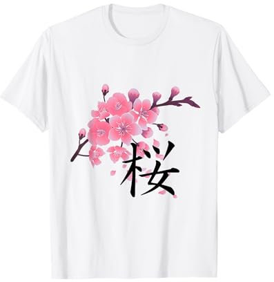 Fleurs de cerisier Sakura avec Kanji japonais T-Shirt