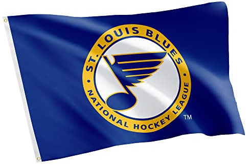 St. Louis Blue Team NHL National Hockey League Flagge 100% Polyester für drinnen und draußen, 91 x 152 cm (Vintage-Flagge Nr. 1)