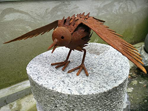 Zen Man Edelrost Garten Vogel Gartendeko aus Metall Handarbeit 27 * 20 * 10.5cm 031450