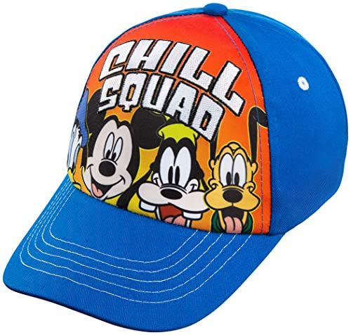 Disney Mickey Mouse and Friends Donald Duck, Goofy and Pluto Chill Squad Baseball Cap - Boys 4-7 Years 100% Cotton Royal Blue