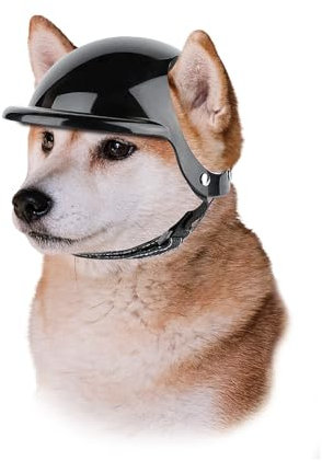 Enjoying Helm für Hunde Motorradhüte mit Ohrlöchern Hundehelm Hund Harte Hut Sicherheit Reiten für Kleine Hunde, Klein