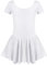 untlet Kinder Ballettkleidung Ballettkleid Mädchen Kurzarm Baumwolle Balletttrikot Ballettanzug Tanzkleid Tanzbody mit Rock Tütü,Weiß,110