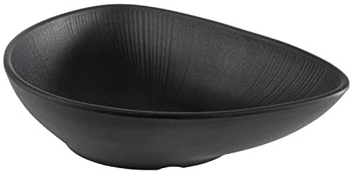 APS 85077 - Ciotola in melamina nera per piatti da cucina, 28,0 x 22,0 x 7 cm, 0,8 litri