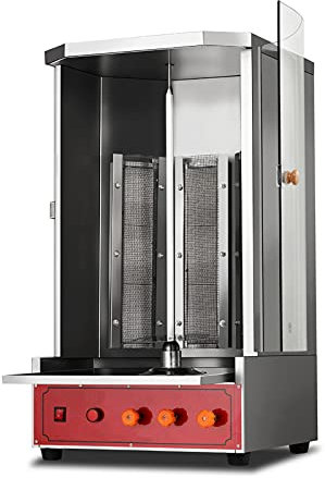 Máquina de kebab Doner de propano, asador vertical, máquina Gyro Shawarma, máquina de kebab sin humo, máquina giratoria de gas para hornear