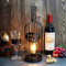JHY DESIGN Decorative Table Lamp Battery Powered Cordless Metal Wine Cork Bottle Light with 6-Hour Timer for Tabletop Home Patio Dining Living Room(Black Brushed Gold)